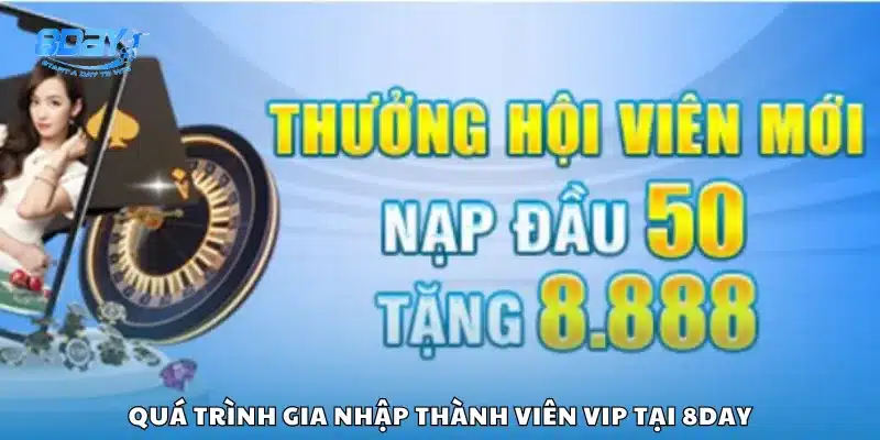 Quá trình gia nhập thành viên VIP tại 8Day